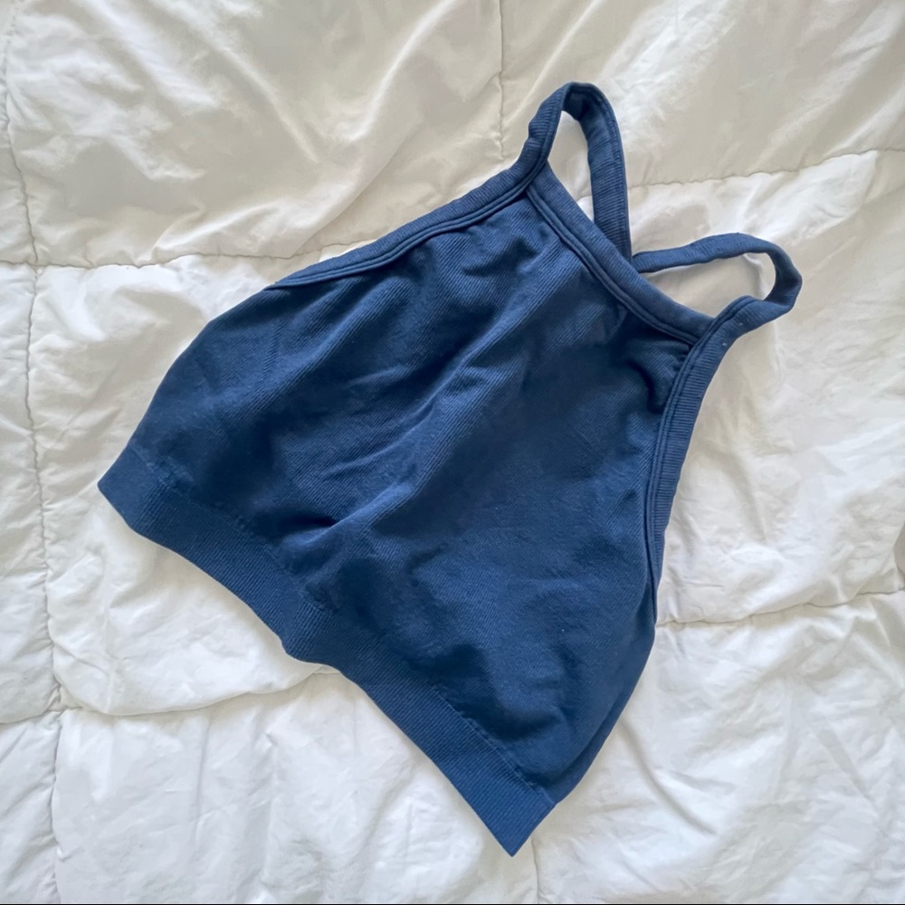 Colsie Top - Blue halter crop tank